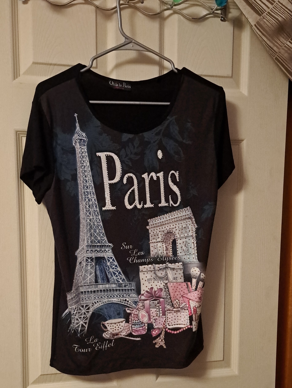 Black Paris Graphic Short Sleeve Tee